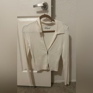 Long sleeve slim zip polo top